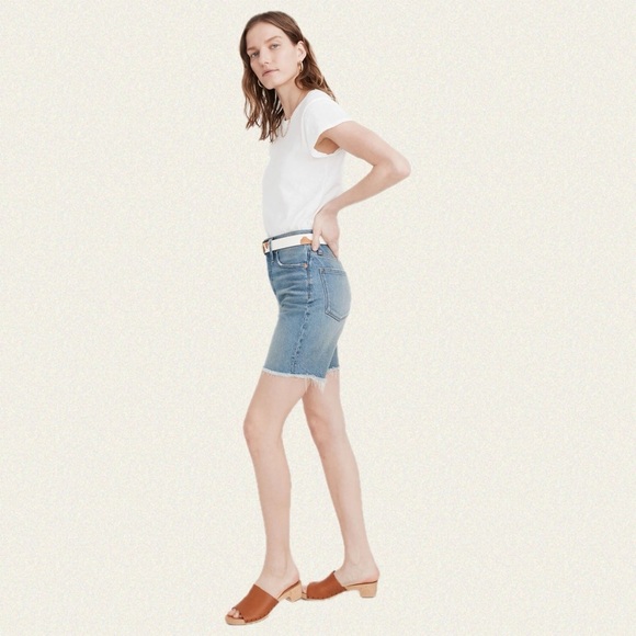 Madewell High-Rise Mid-Length Denim Shorts - Picture 2 of 7